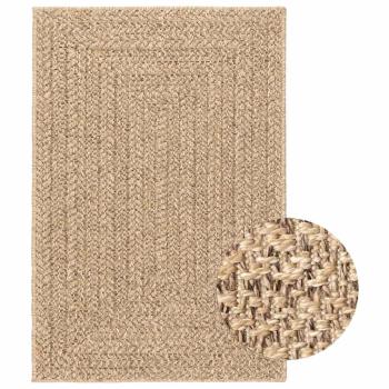 ARDEBO.de - Teppich ZIZUR Beige 120x120 cm Jute-Optik Indoor und Outdoor