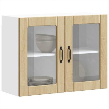 Küchen-Hängeschrank mit Glastür Sonoma-Eiche Holzwerkstoff