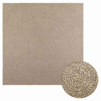 ARDEBO.de - Teppich ZIZUR Beige 200x200 cm Jute-Optik Indoor und Outdoor