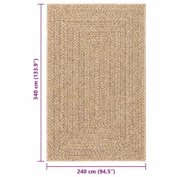 Teppich ZIZUR Beige 160x230 cm Jute-Optik Indoor und Outdoor