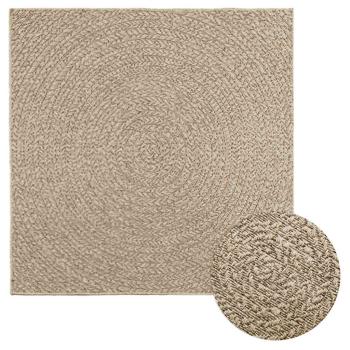 ARDEBO.de - Teppich ZIZUR Beige 120x120 cm Jute-Optik Indoor und Outdoor