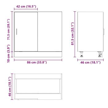 Spülenunterschrank Betongrau Holzwerkstoff