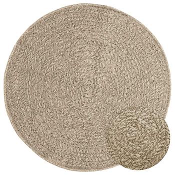 ARDEBO.de - Teppich ZIZUR Beige Ø 90 cm Jute-Optik Indoor und Outdoor