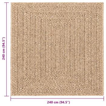 Teppich ZIZUR Beige 240x340 cm Jute-Optik Indoor und Outdoor