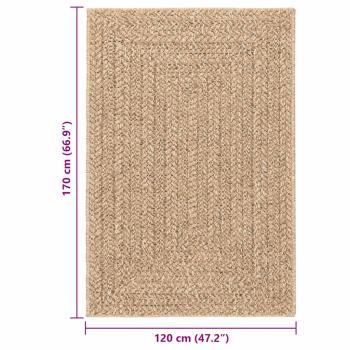 Teppich ZIZUR Beige 100x200 cm Jute-Optik Indoor und Outdoor