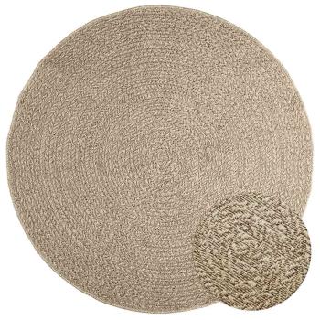ARDEBO.de - Teppich ZIZUR Beige Ø 160 cm Jute-Optik Indoor und Outdoor