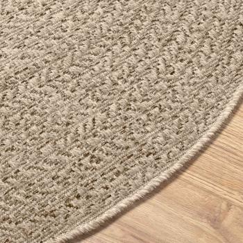 Teppich ZIZUR Beige Ø 160 cm Jute-Optik Indoor und Outdoor