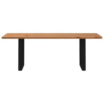 Esstisch Hellbraun 220x80x74 cm Massivholz Eiche Rechteckig