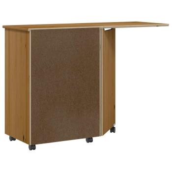 Rollschrank mit Schreibtisch MOSS Honigbraun Massivholz Kiefer