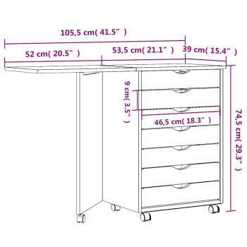 Rollschrank mit Schreibtisch MOSS Honigbraun Massivholz Kiefer