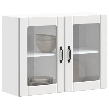 Küchen-Hängeschrank mit Glastür Lucca Weiß Holzwerkstoff