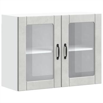 Küchen-Hängeschrank mit Glastür Lucca Betongrau Holzwerkstoff