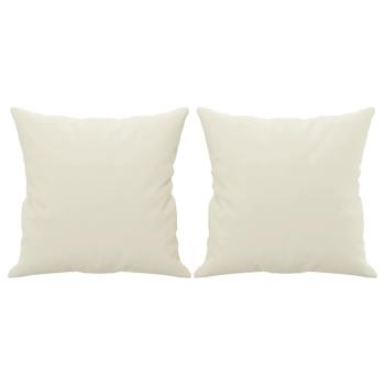 2-Sitzer-Sofa mit Zierkissen Creme 120 cm Samt