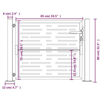 Gartentor 105x80 cm Cortenstahl Quadratisches Design