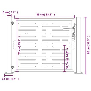 Gartentor 105x80 cm Cortenstahl Quadratisches Design
