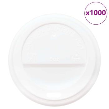 Deckel für Pappbecher Ø80 mm 8oz 1000 Stk. Weiß Kunststoff