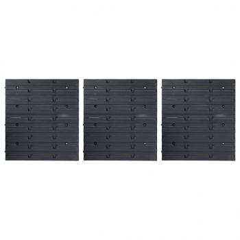 48tlg. Behälter-Set für Kleinteile mit Wandplatten Blau Schwarz
