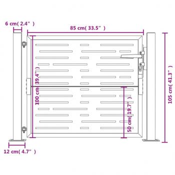 Gartentor 105x105 cm Cortenstahl Quadratisches Design