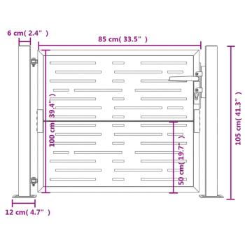 Gartentor 105x105 cm Cortenstahl Quadratisches Design