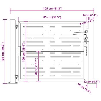 Gartentor 105x105 cm Cortenstahl Quadratisches Design