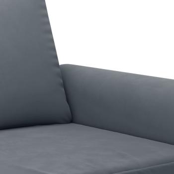 4-tlg. Sofagarnitur mit Kissen Dunkelgrau Samt