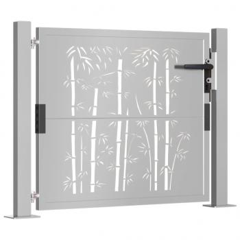 Gartentor 105x80 cm Cortenstahl Bambus-Design