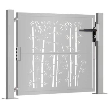 Gartentor 105x80 cm Cortenstahl Bambus-Design