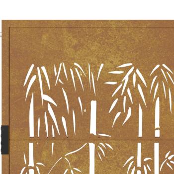 Gartentor 105x80 cm Cortenstahl Bambus-Design