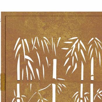 Gartentor 105x80 cm Cortenstahl Bambus-Design