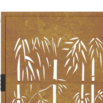 Gartentor 105x80 cm Cortenstahl Bambus-Design