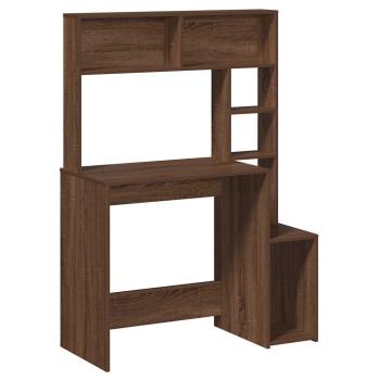 Schreibtisch mit Regal Braun Eichen-Optik 100x45x140 cm