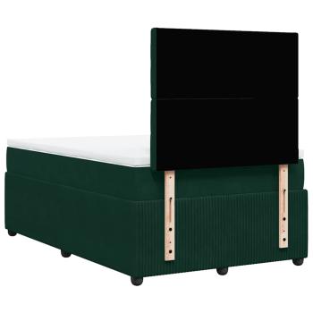 Boxspringbett mit Matratze Dunkelgrün 120x190 cm Samt