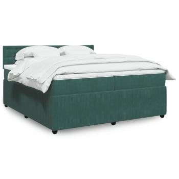ARDEBO.de - Boxspringbett mit Matratze Dunkelgrün 200x200 cm Samt