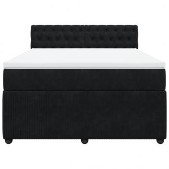 Boxspringbett mit Matratze Schwarz 160x200 cm Samt