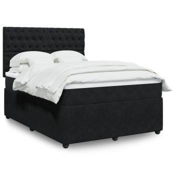ARDEBO.de - Boxspringbett mit Matratze Schwarz 160x200 cm Samt
