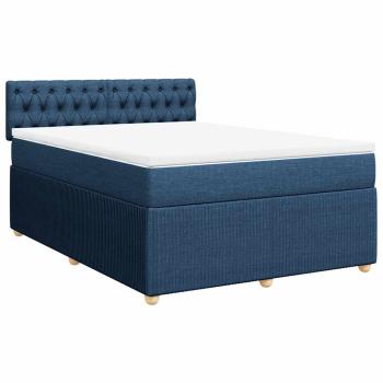 ARDEBO.de - Boxspringbett mit Matratze Blau 160x200 cm Stoff