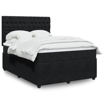 ARDEBO.de - Boxspringbett mit Matratze Schwarz 160x200 cm Samt