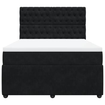 Boxspringbett mit Matratze Schwarz 160x200 cm Samt