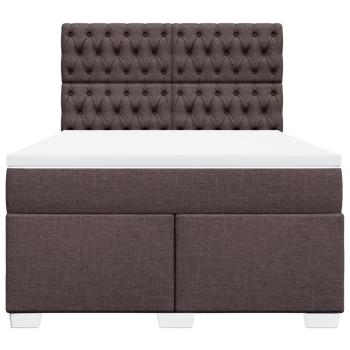 Boxspringbett mit Matratze Dunkelbraun 160x200 cm Stoff