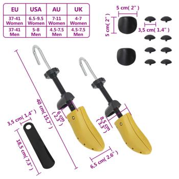 Schuhspanner mit Schuhanzieher Gelb EU 37-41 Kunststoff