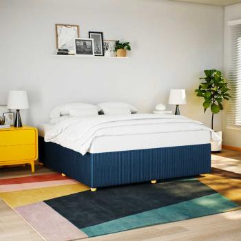 ARDEBO.de - Bettgestell ohne Matratze Blau 200x200 cm Stoff