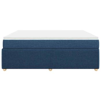 Boxspringbett mit Matratze Blau 200x200 cm Stoff