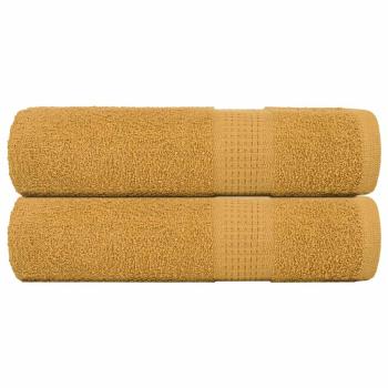 ARDEBO.de - Duschtücher 2 Stk. Golden 70x140 cm 360 g/m² 100% Baumwolle