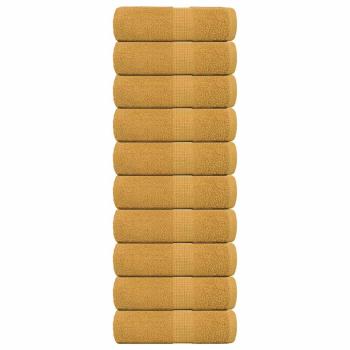 ARDEBO.de - Seiftücher 10 Stk. Golden 30x30 cm 360 g/m² 100% Baumwolle