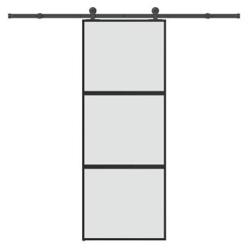 ARDEBO.de - Schiebetür mit Beschlag 76x205 cm Hartglas & Aluminium