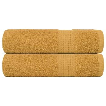 ARDEBO.de - Badetücher 2 Stk. Golden 100x150 cm 360 g/m² 100% Baumwolle