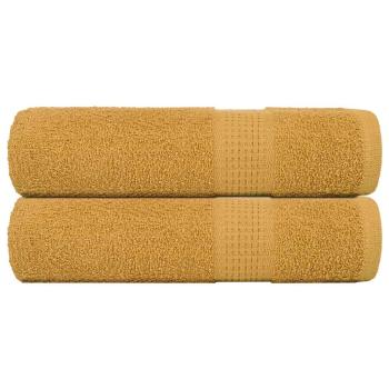 ARDEBO.de - Handtücher 2 Stk. Golden 50x100 cm 360 g/m² 100% Baumwolle