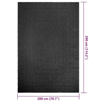 Teppich ZIZUR Anthrazit 200x290cm Jute-Optik Indoor und Outdoor