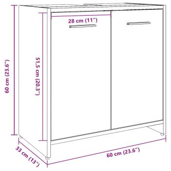 Waschbeckenunterschrank Betongrau 60x33x60 cm Holzwerkstoff