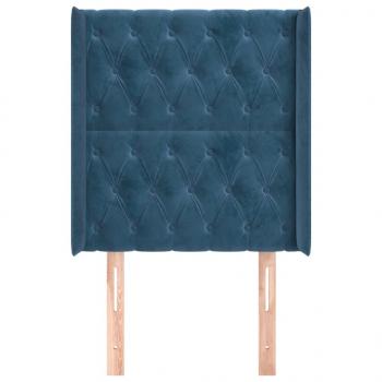 Kopfteil mit Ohren Dunkelblau 83x16x118/128 cm Samt